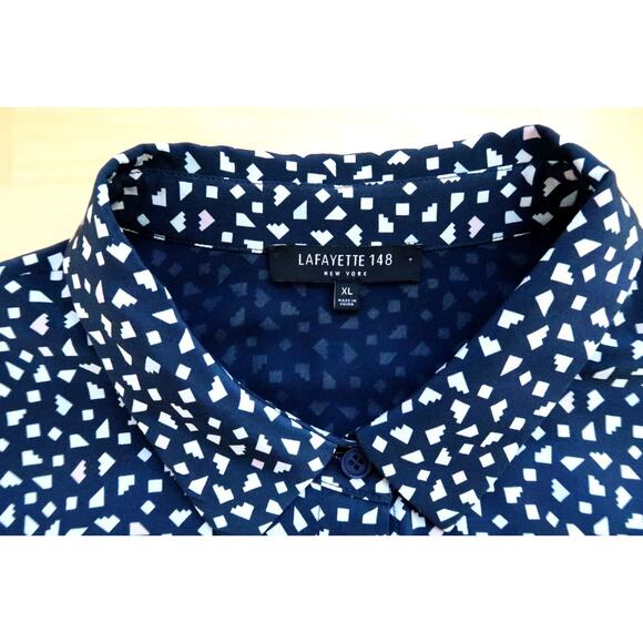 LAFAYETTE 148 Doha Silk Short-Sleeve Midi Belted Shirt Dress Nordstrom XL $748 - Picture 6 of 16